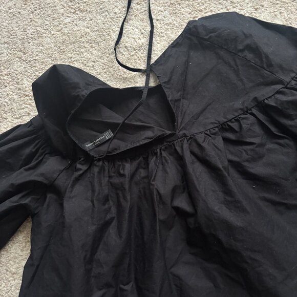 ZARA Chic Black Poplin Embroidered Blouse - Picture 5 of 7